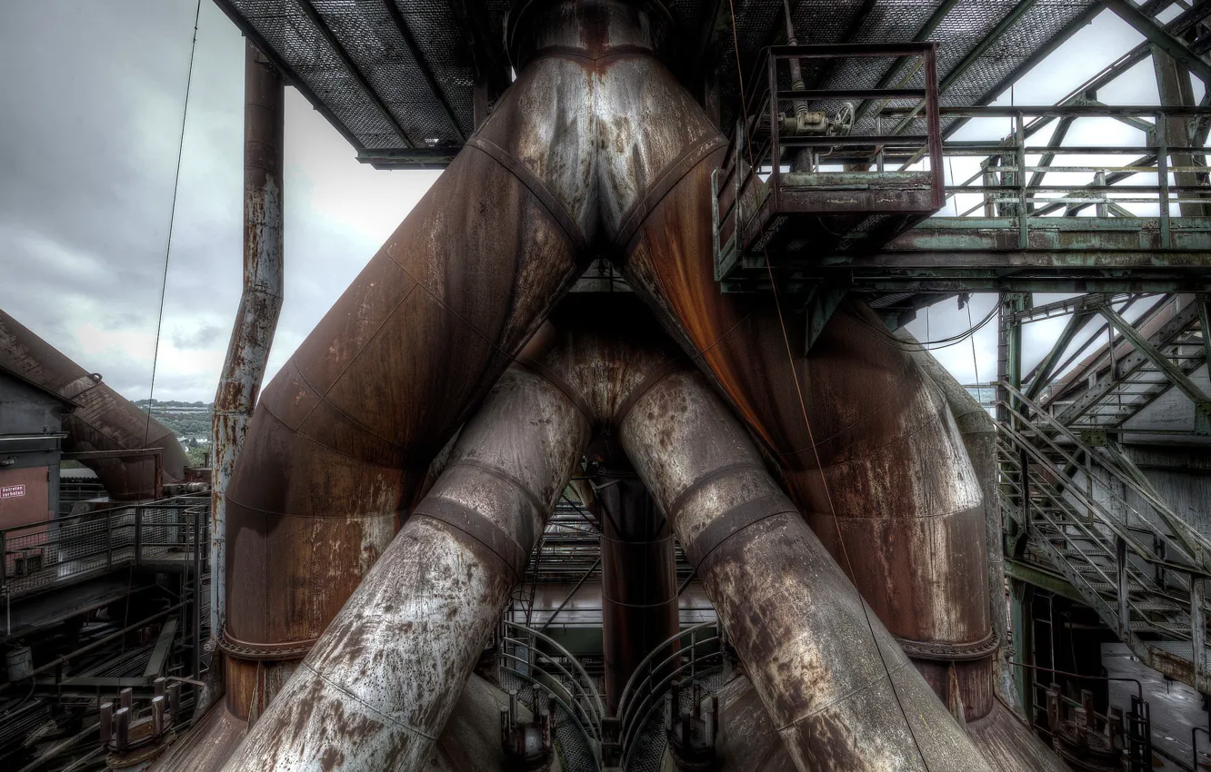 Photo wallpaper background, plant, factory