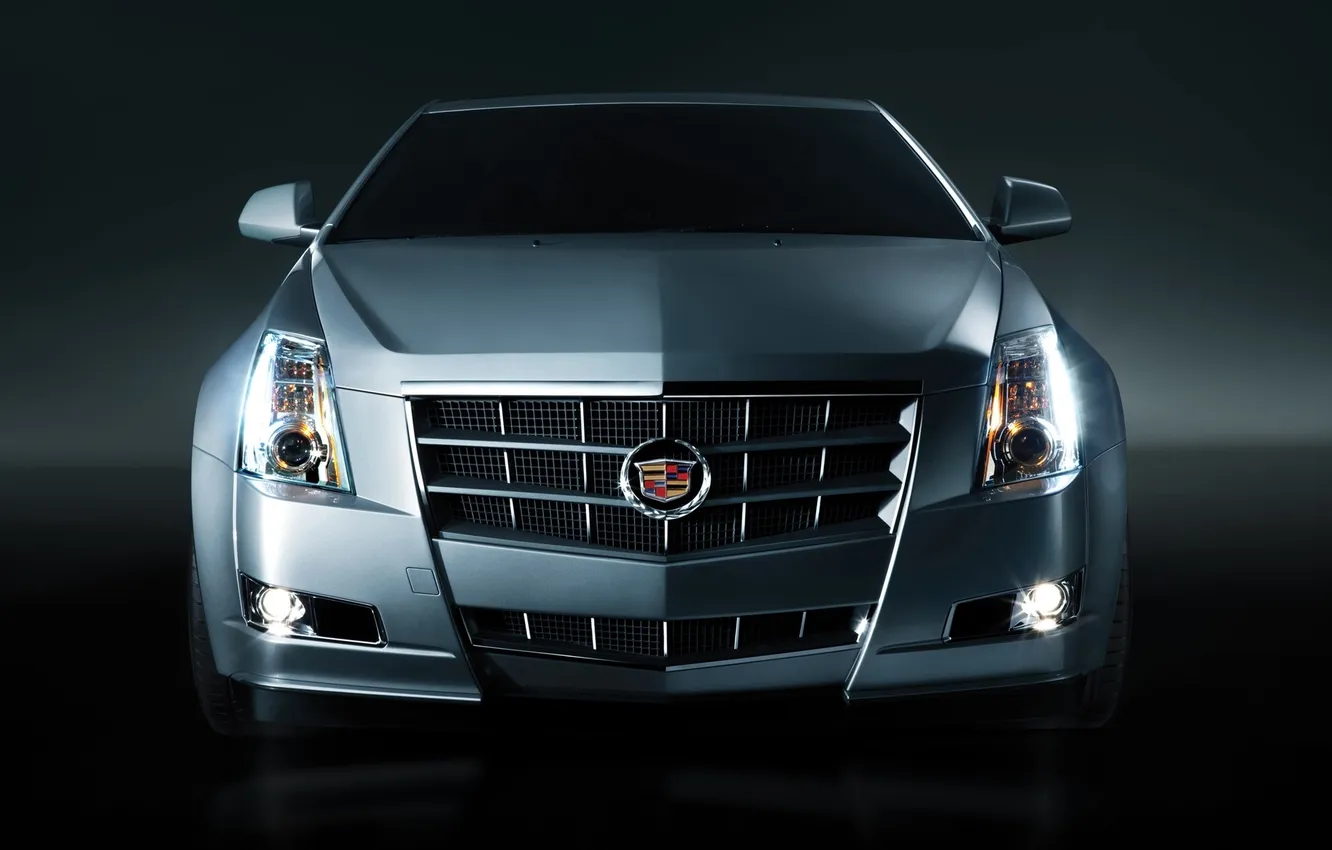 Photo wallpaper grey, background, lights, Cadillac, coupe, CTS, twilight, Coupe