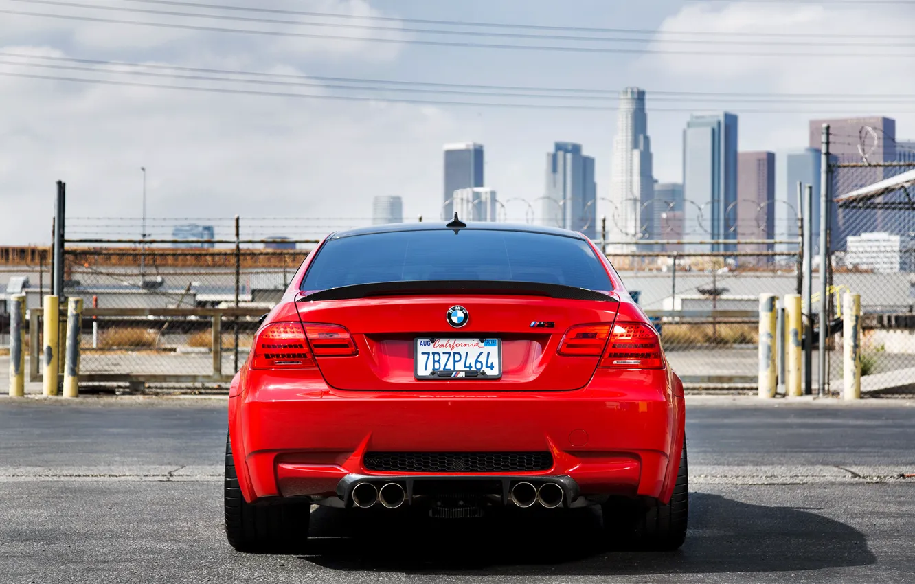 Photo wallpaper BMW, BMW, back, red, red, e92