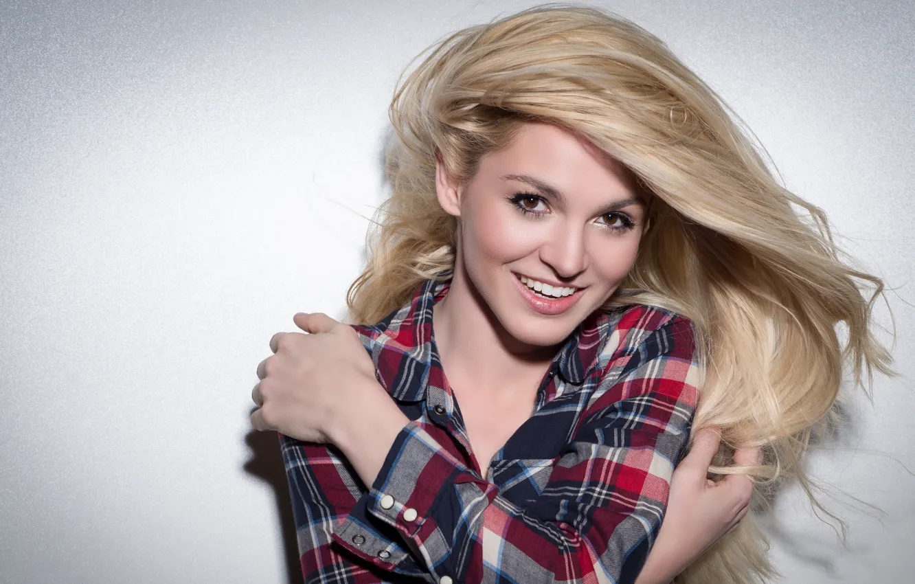 Photo wallpaper smile, mood, hair, shirt, Katie DeLuca