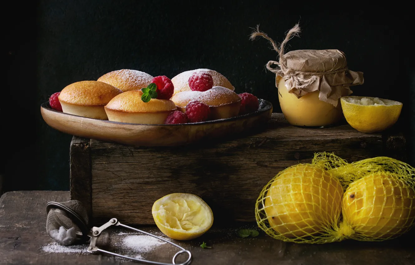 Photo wallpaper lemon, Lemon, Natasha Breen, berries, cake
