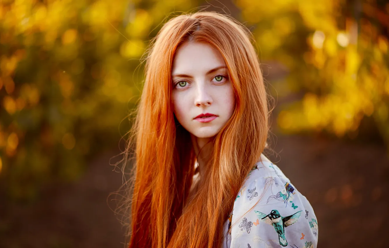Photo wallpaper portrait, redhead, Masha, natural light