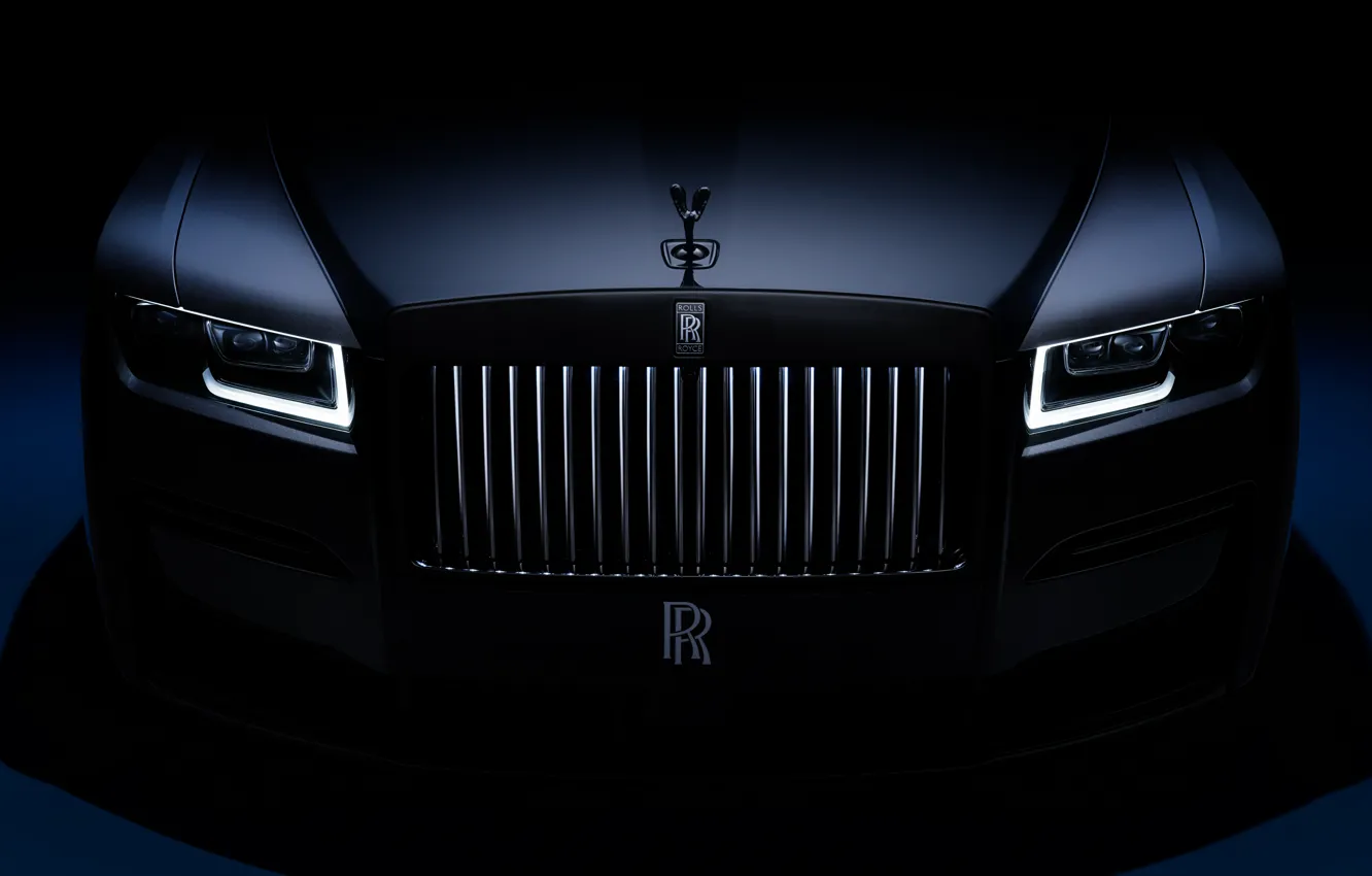 Photo wallpaper dark background, Rolls-Royce Ghost, 2021, Black Badge Ghost