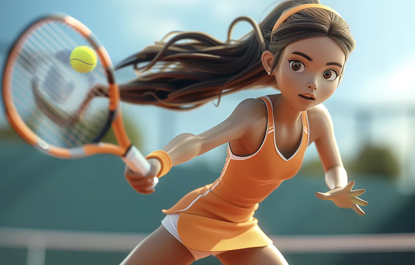 Photo wallpaper girl, sports, Tennis, AI Art