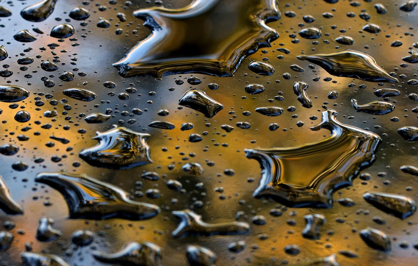 Photo wallpaper glass, water, drops