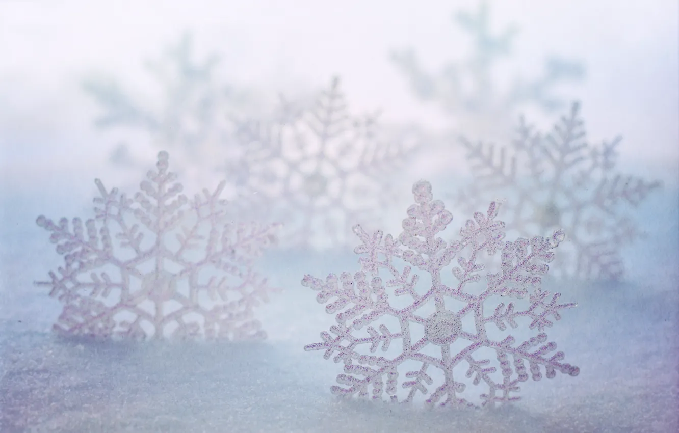 Photo wallpaper winter, snow, snowflakes, new year, texture, Christmas, the snow, bokeh