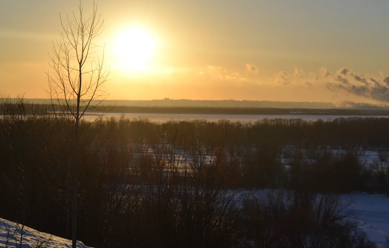 Photo wallpaper sunset, nature, the evening, Arkhangelsk