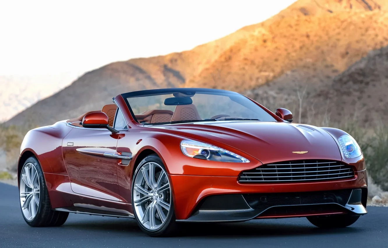 Photo wallpaper Aston Martin, Aston Martin, convertible, the front, Vanquish, Vanquish, Volante