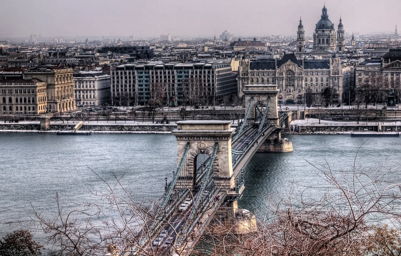 Photo wallpaper Hungary, Budapest, Chain Bridge
