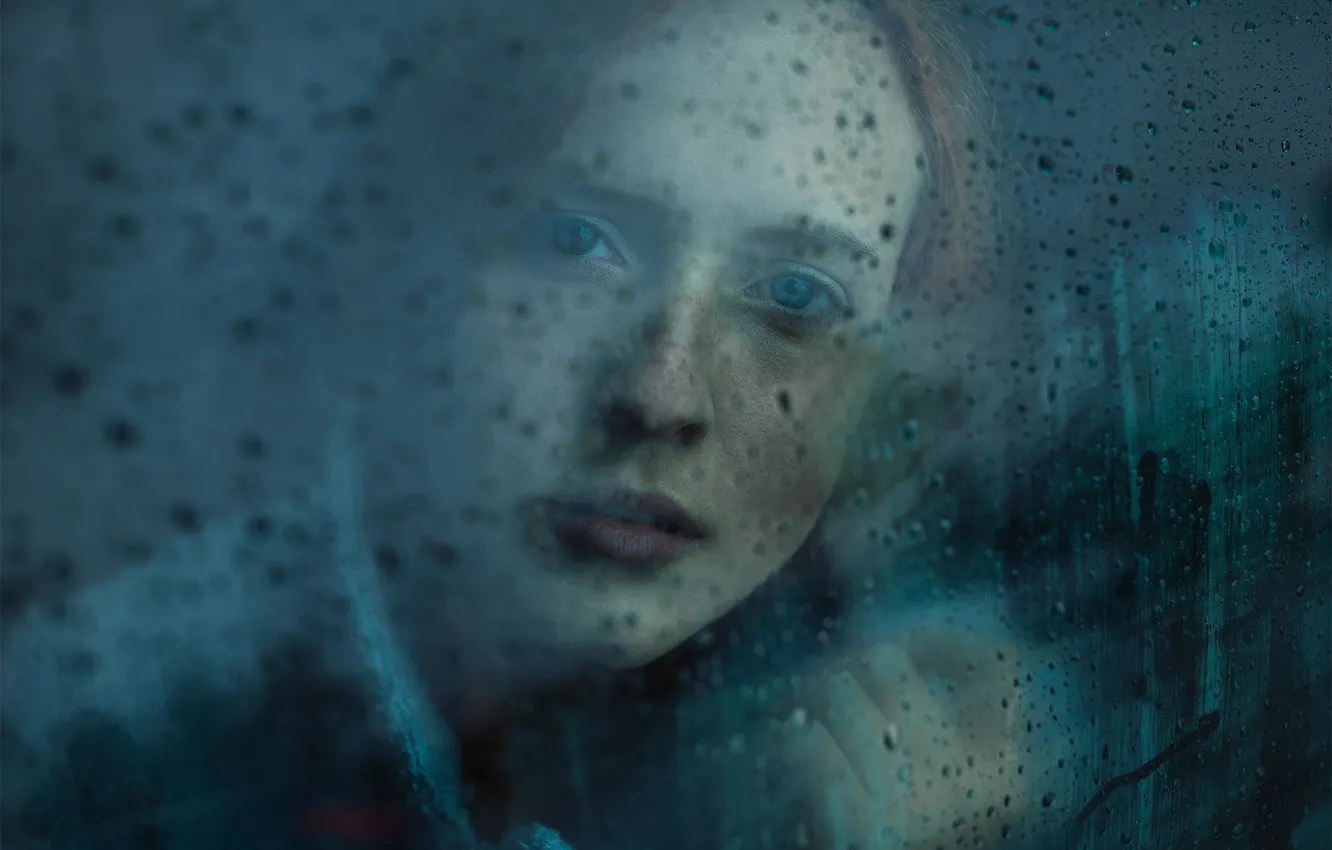 Photo wallpaper look, drops, macro, freckles, Michael Farber