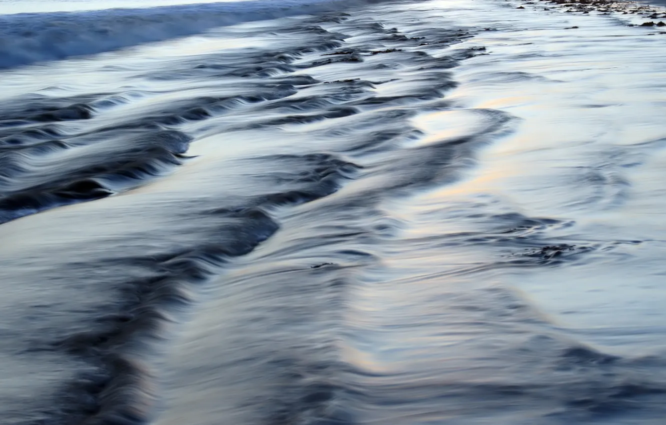 Photo wallpaper sea, surf, high exposure