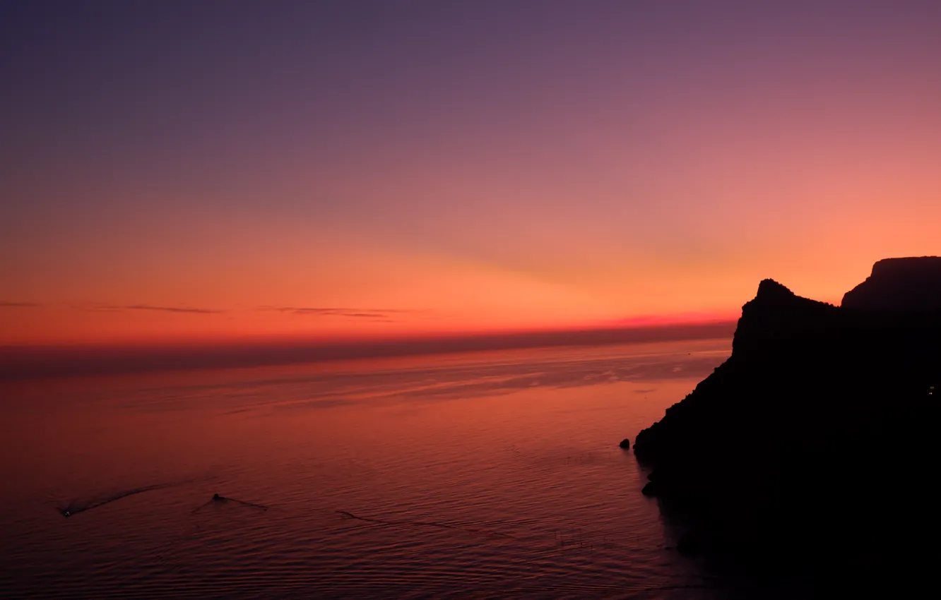 Photo wallpaper sunset, Russia, Crimea, Balaclava, sunrice