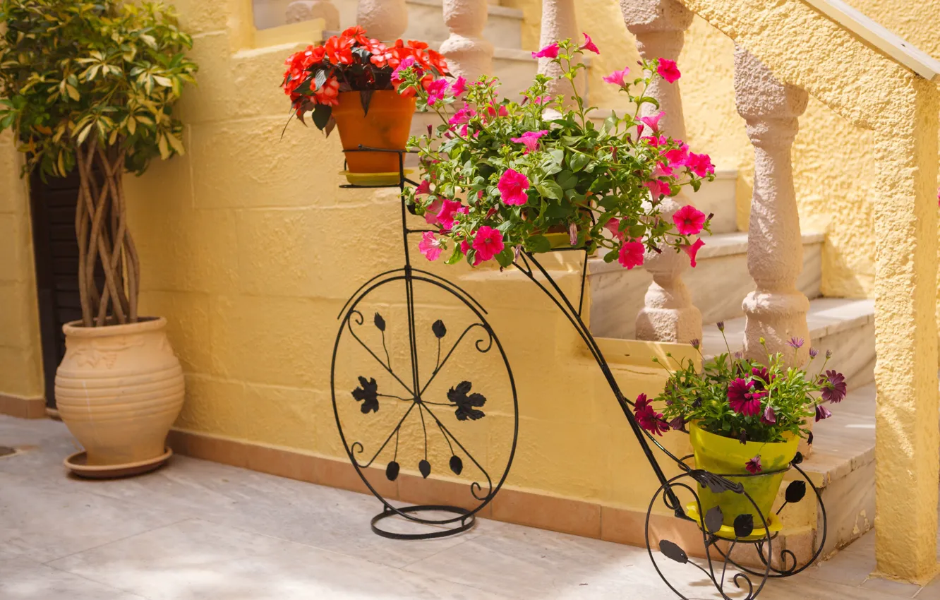 Photo wallpaper flowers, retro, vintage, decor, garden flowers