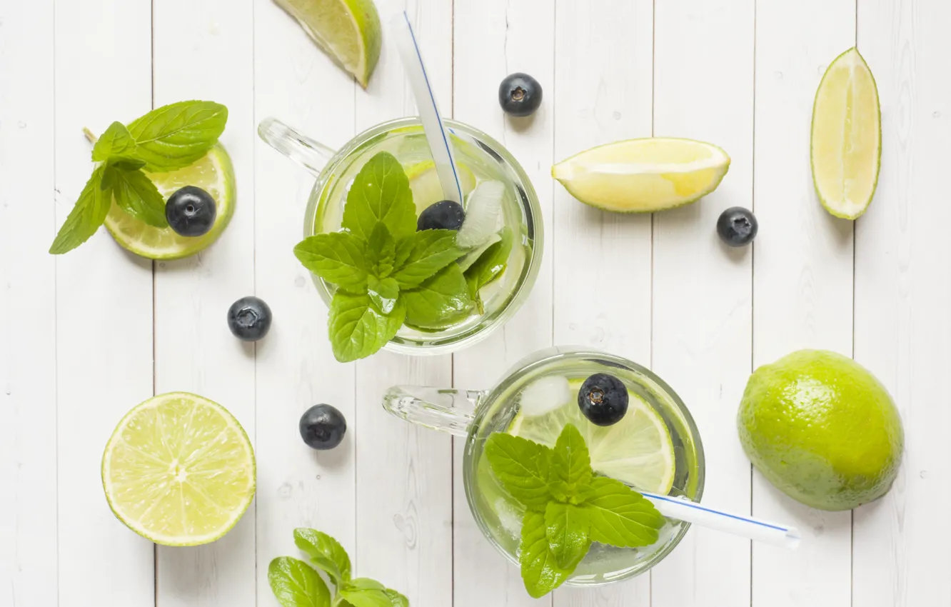 Photo wallpaper ice, lime, citrus, mint, lemonade