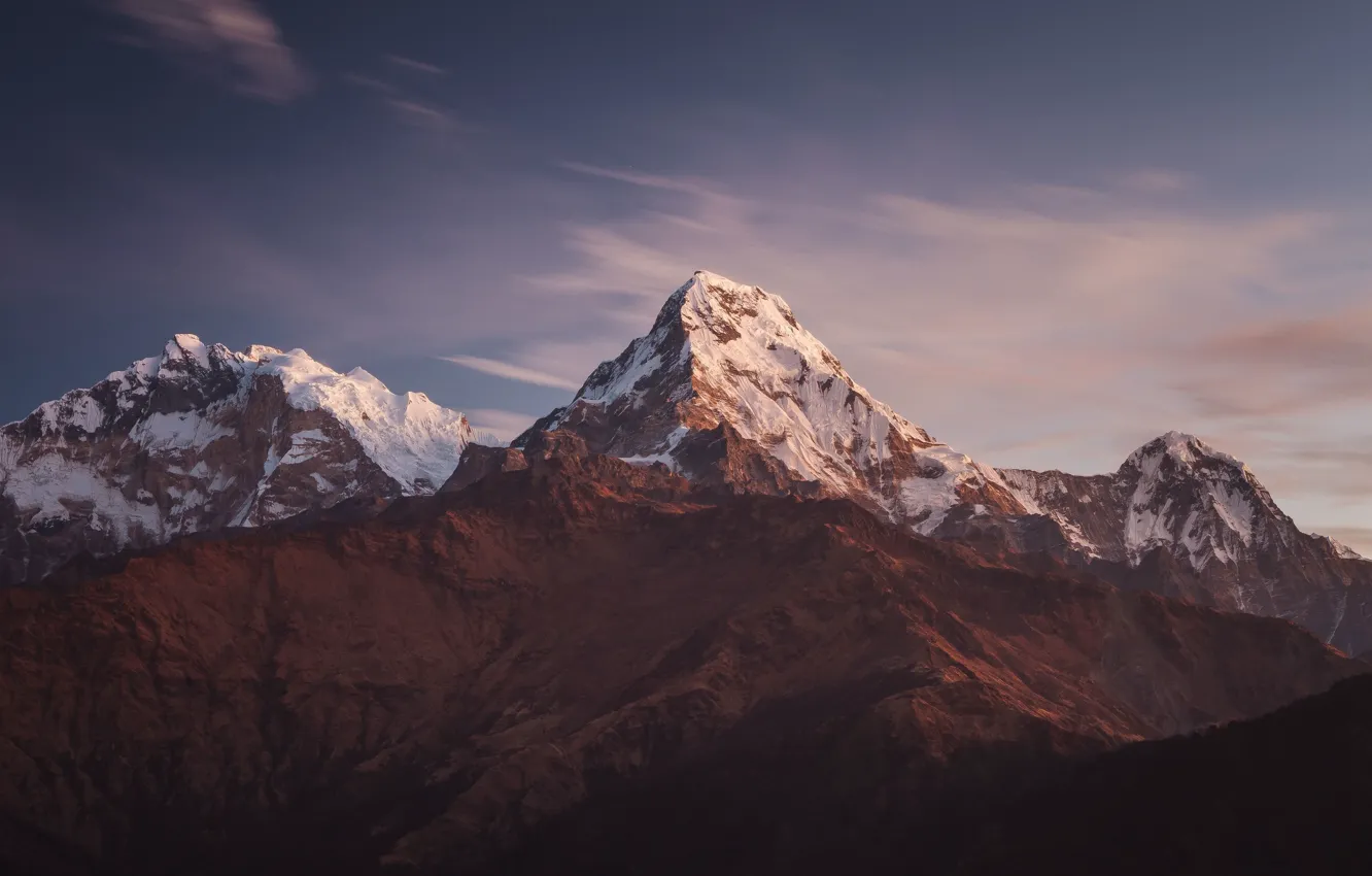 Photo wallpaper the sky, mountains, mountains, Nepal, Nepal