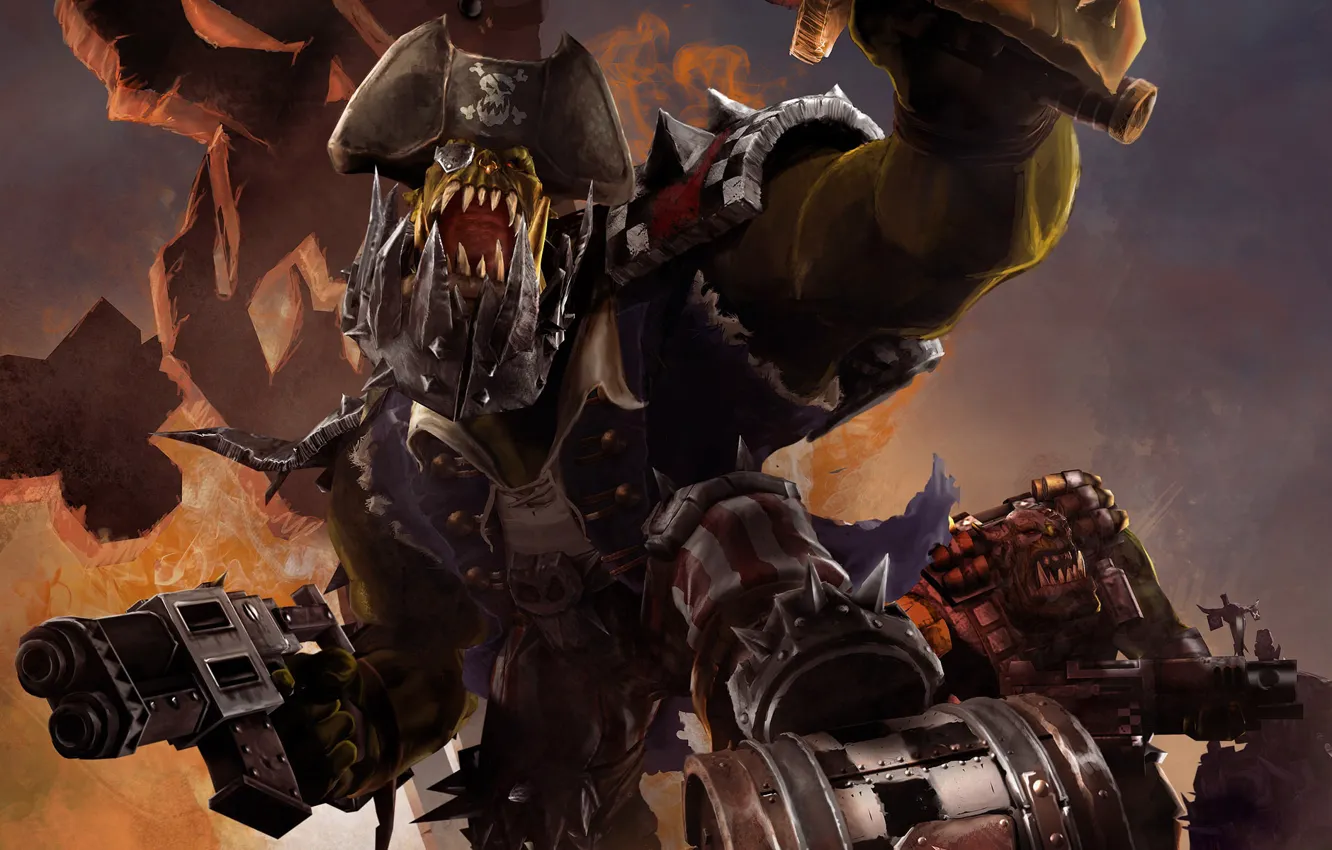 Photo wallpaper Warhammer 40000, Orc, Dawn of War 2, Retribution
