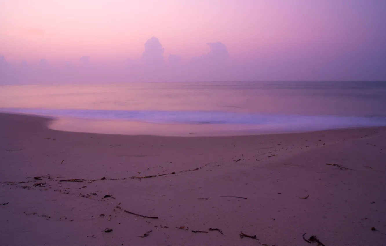 Photo wallpaper sand, sea, beach, the sky, water, clouds, landscape, nature