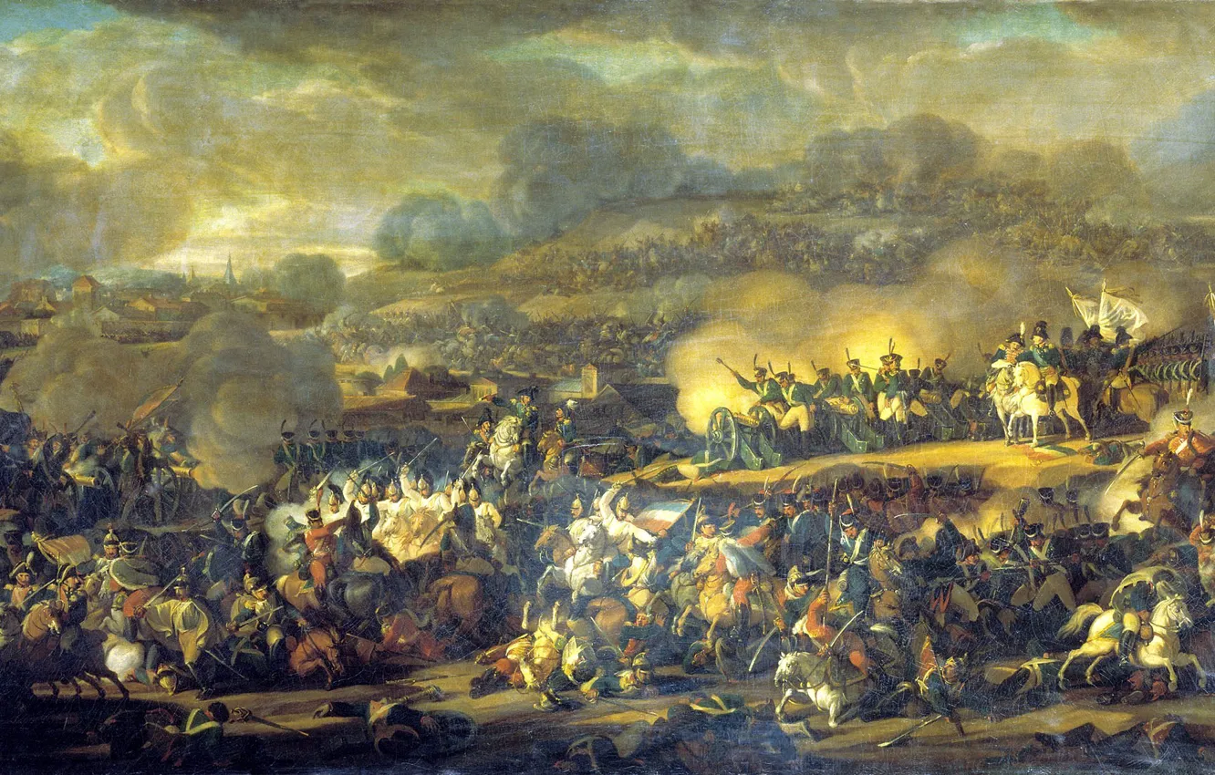 Photo wallpaper war, smoke, gun, soldiers, battle, Russian, cavalry, the French