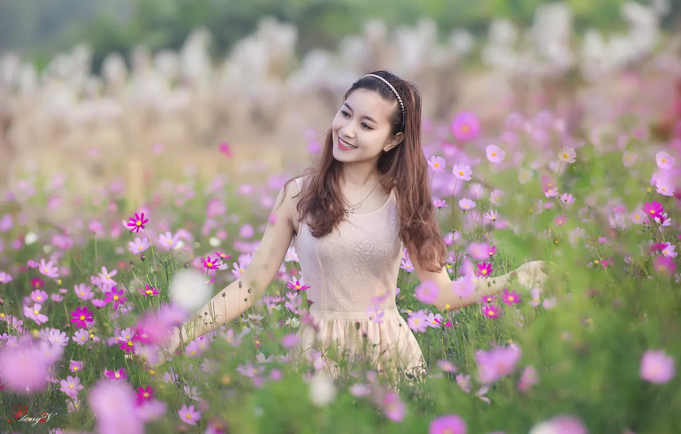 Photo wallpaper summer, girl, Asian
