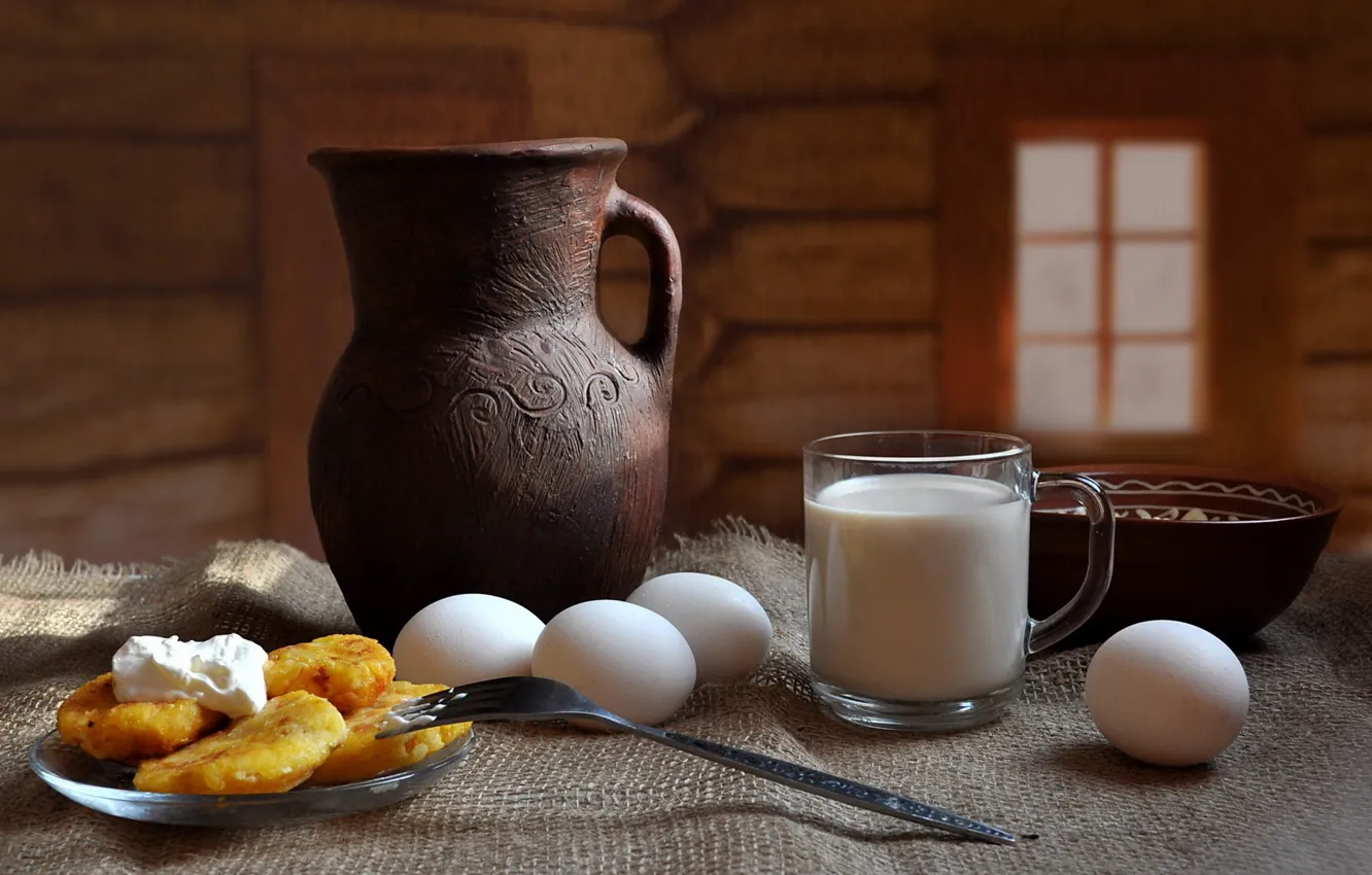 Photo wallpaper food, eggs, milk, food, still life, composition