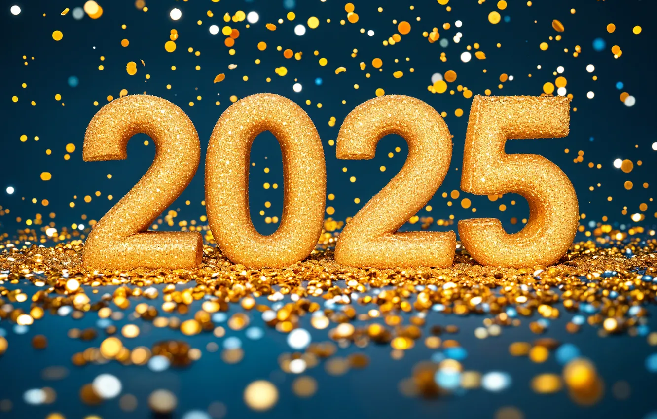 Photo wallpaper new year, figures, date, 2025, New Year 2025
