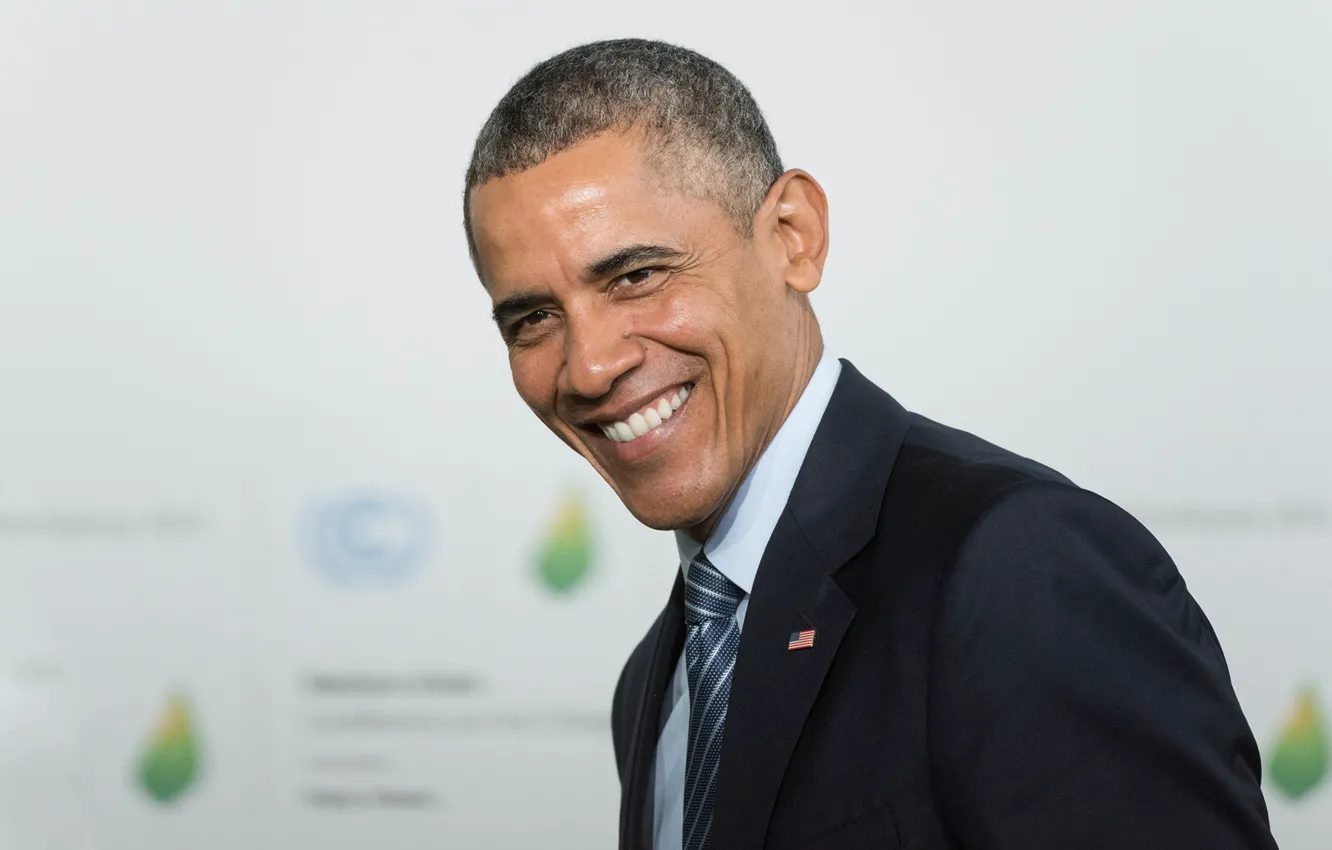 Photo wallpaper smile, Obama, US president