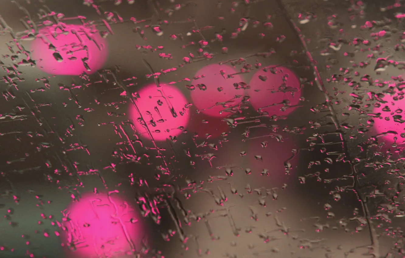 Photo wallpaper glass, water, drops, macro, light, lights, rain, color
