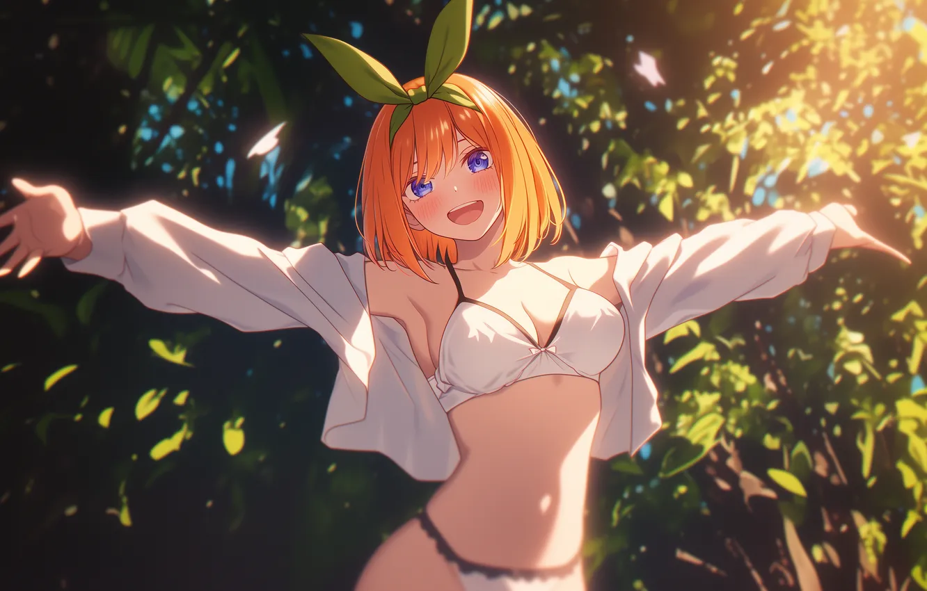 Photo wallpaper linen, anime, art, wallpaper, red hair, The Quintessential Quintuplets, Go-Toubun no Hanayome, Five brides