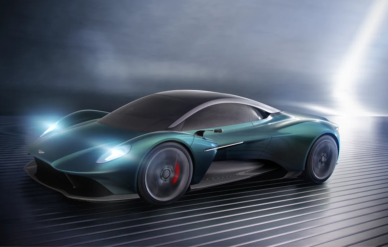 Photo wallpaper machine, light, Aston Martin, lights, sports car, Vanquish, Vision concept