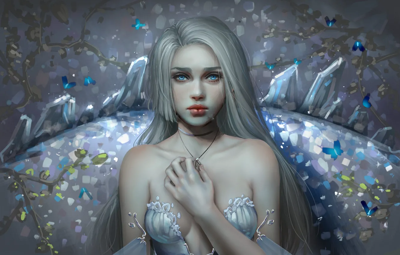 Photo wallpaper look, girl, background, fantasy, beauty