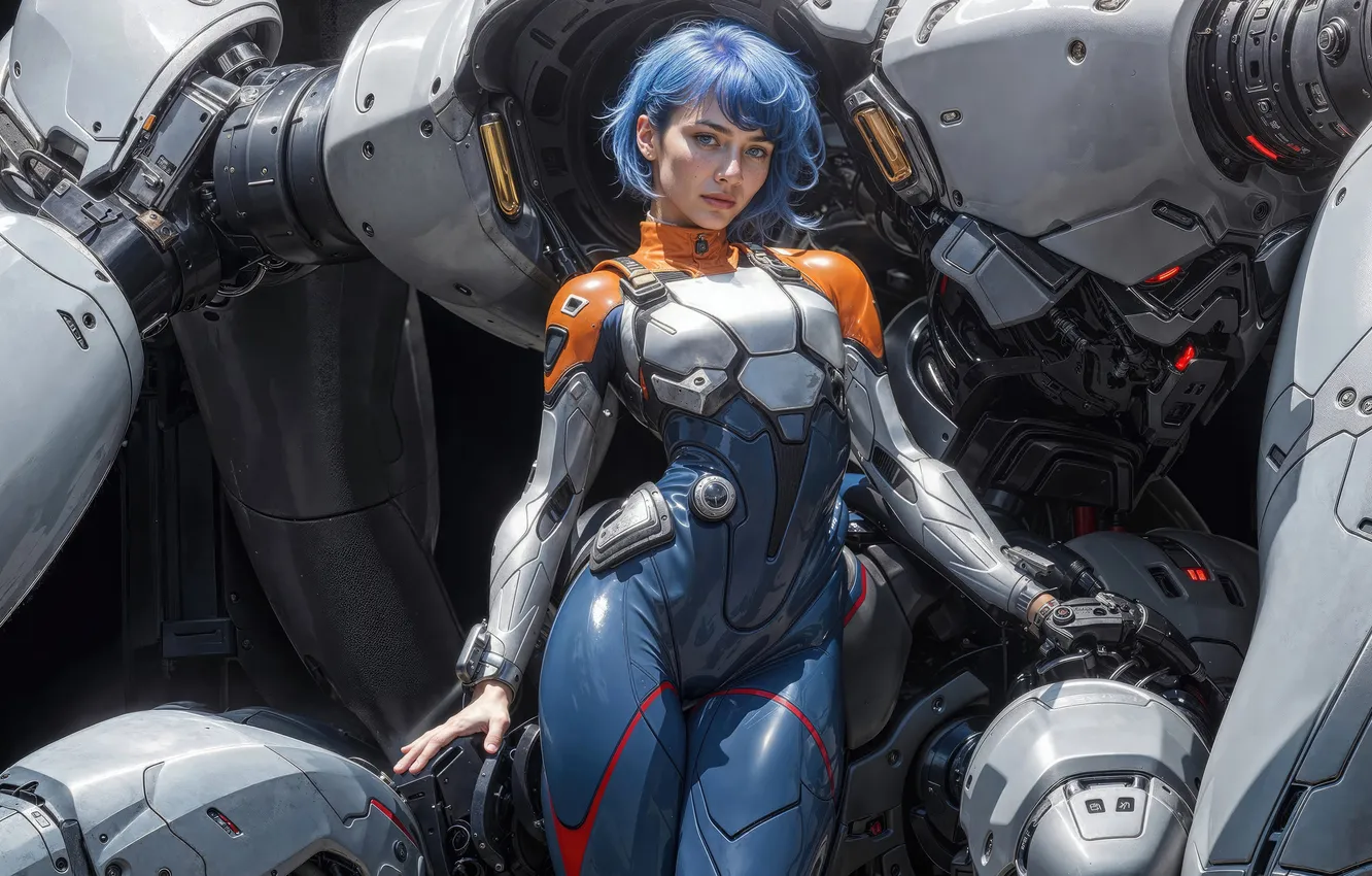 Photo wallpaper girl, robot, digital, beauty, Cybernetic, scifi