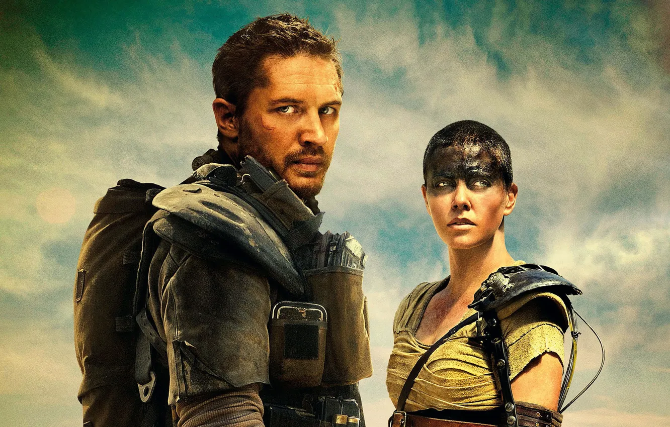 Photo wallpaper Charlize Theron, wallpaper, girl, Action, sky, cars, desert, nature