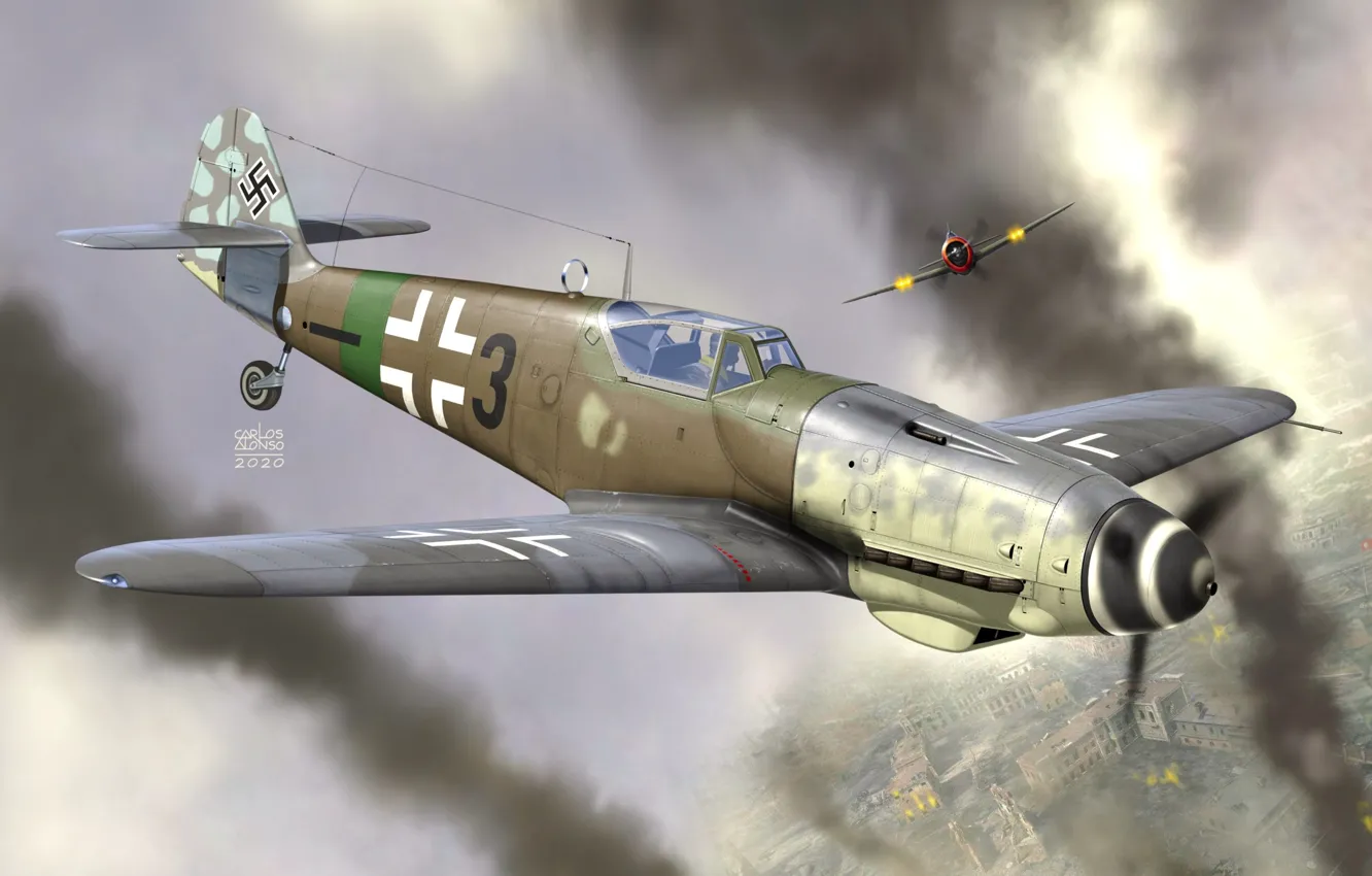 Photo wallpaper Messerschmitt, Air force, Gustav, Messerschmitt Bf 109, Bf. 109G-14/AS