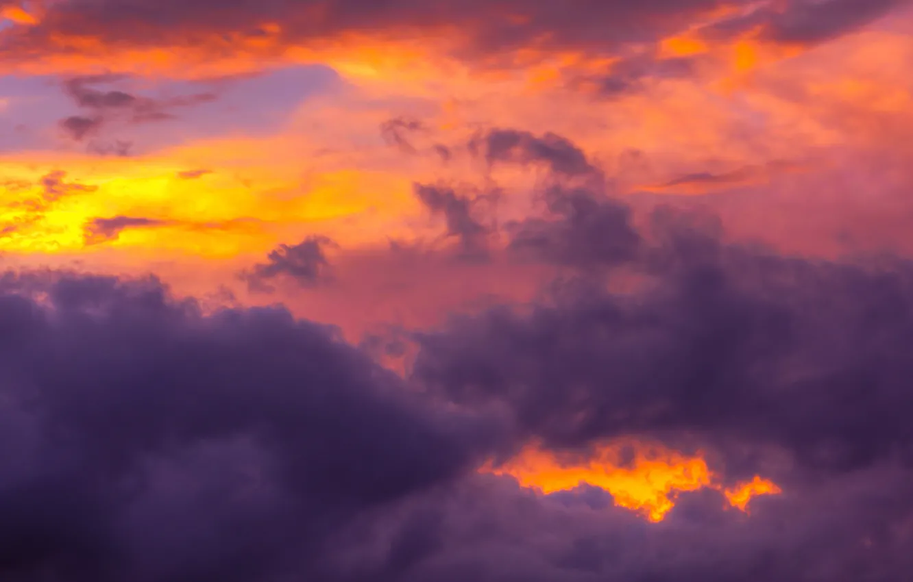 Photo wallpaper the sky, beautiful, sunset. clouds