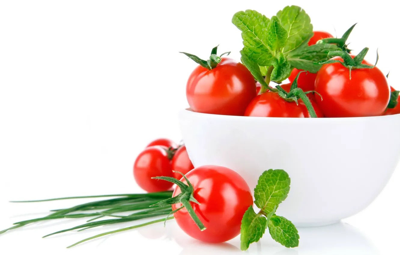 Photo wallpaper bowl, vegetables, tomatoes, tomatoes