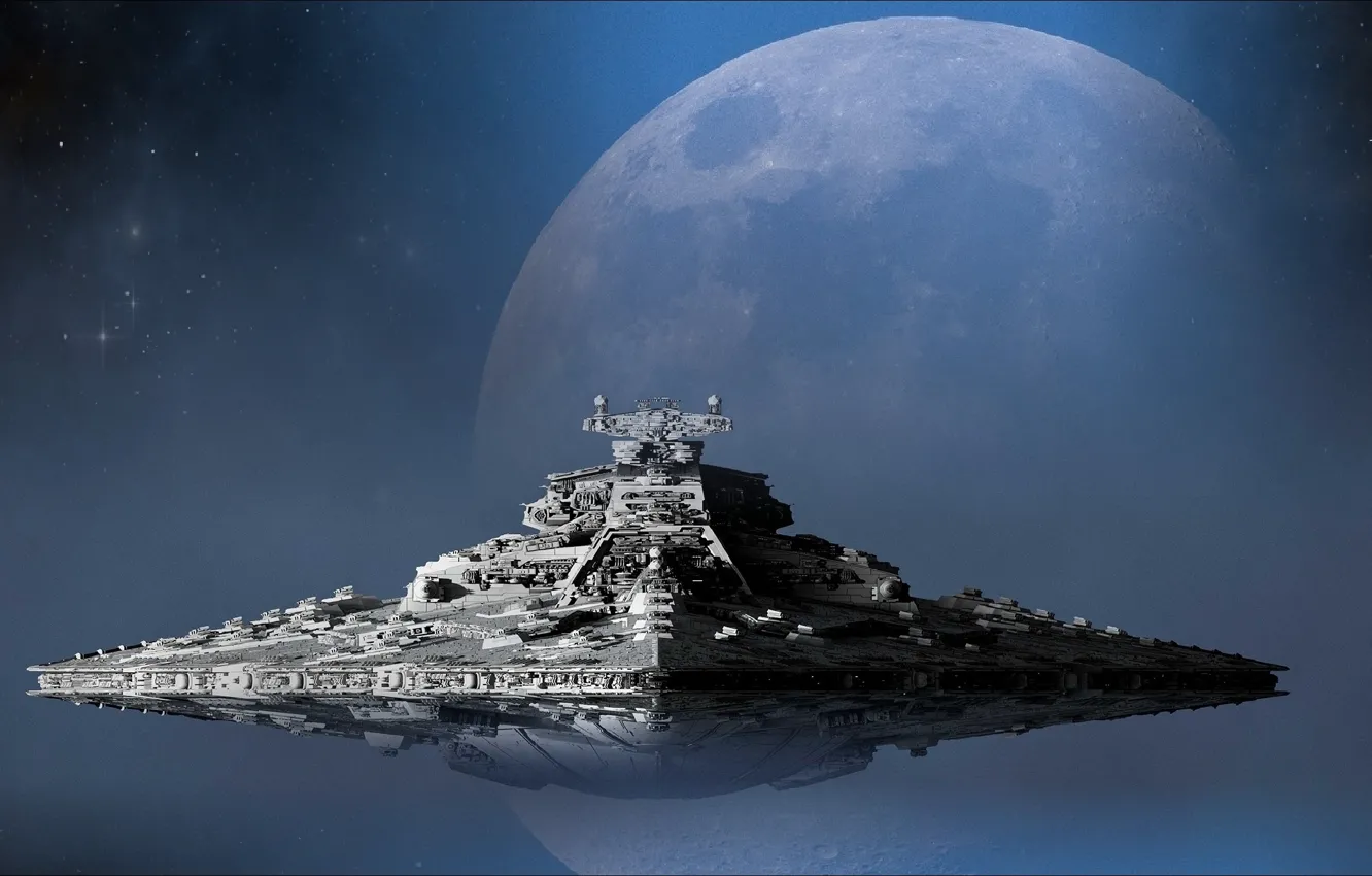 Photo wallpaper space, the moon, UFO, art, space, moon, art, UFO