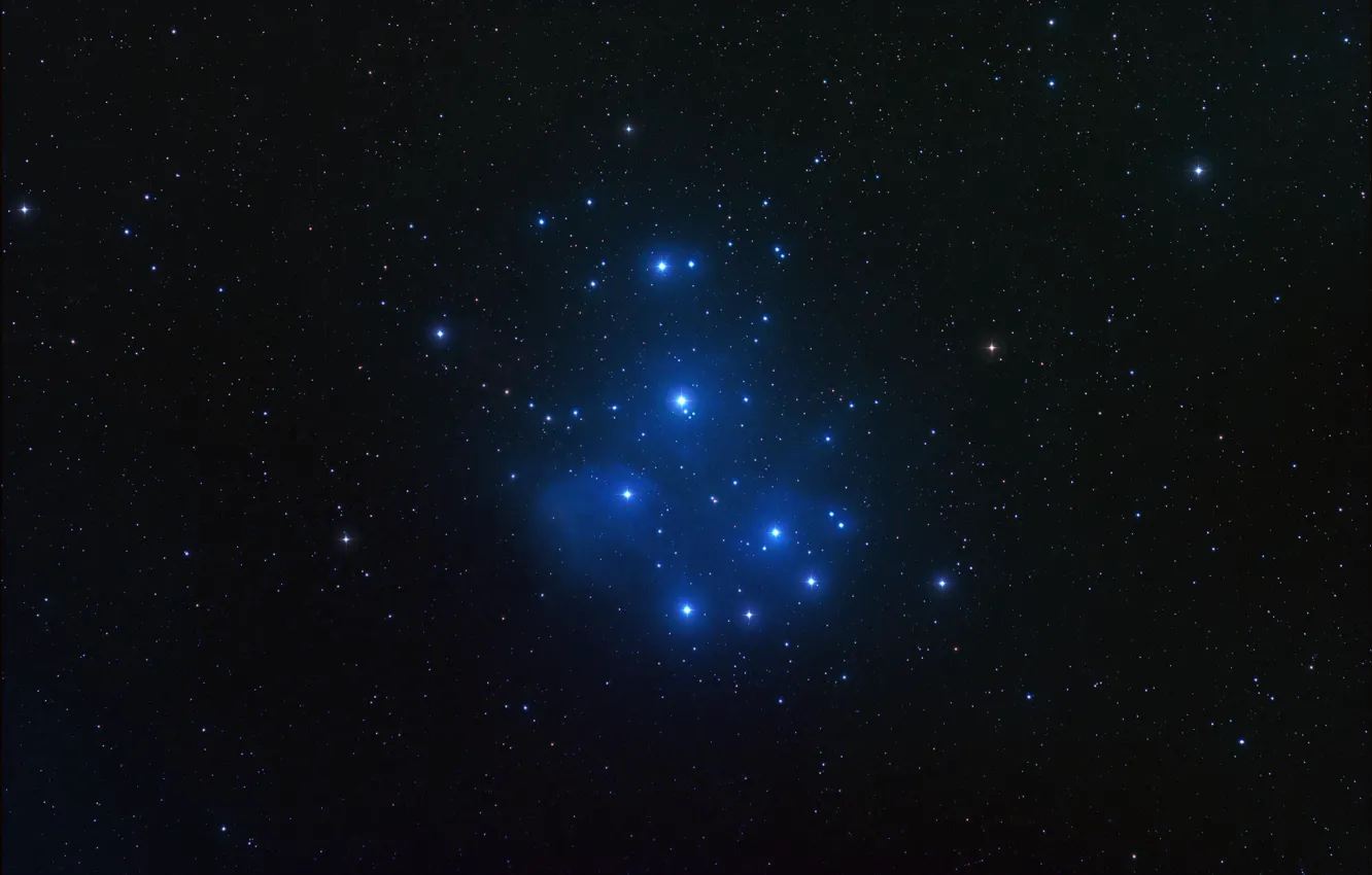 Photo wallpaper space, stars, M45, Pleiades