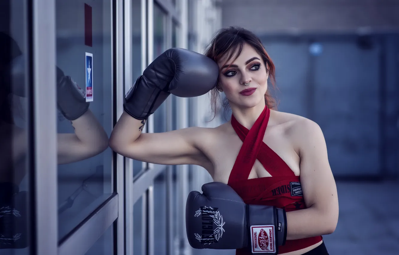 Photo wallpaper girl, Boxing, Angie