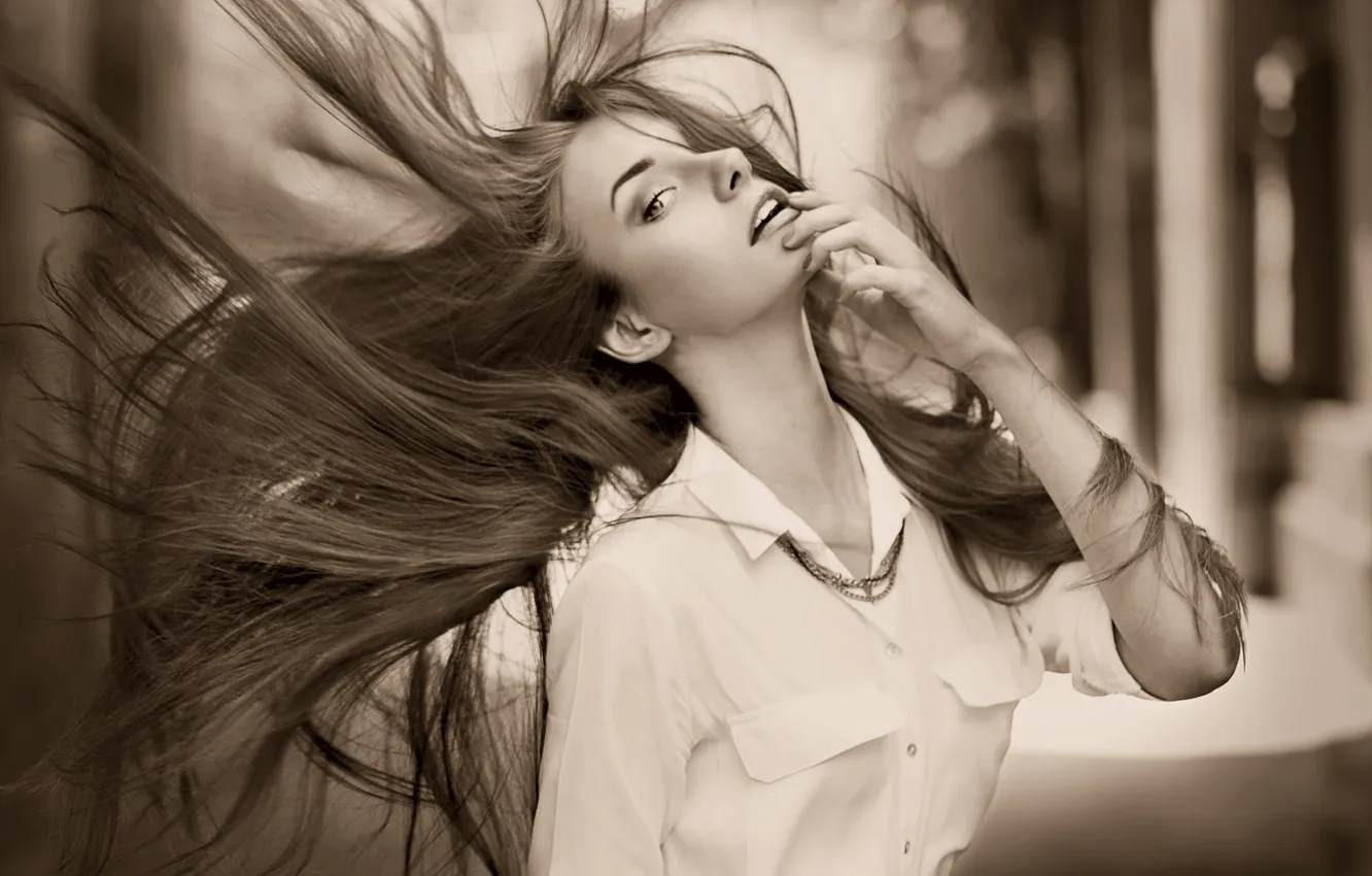 Photo wallpaper hair, stroke, Nadya