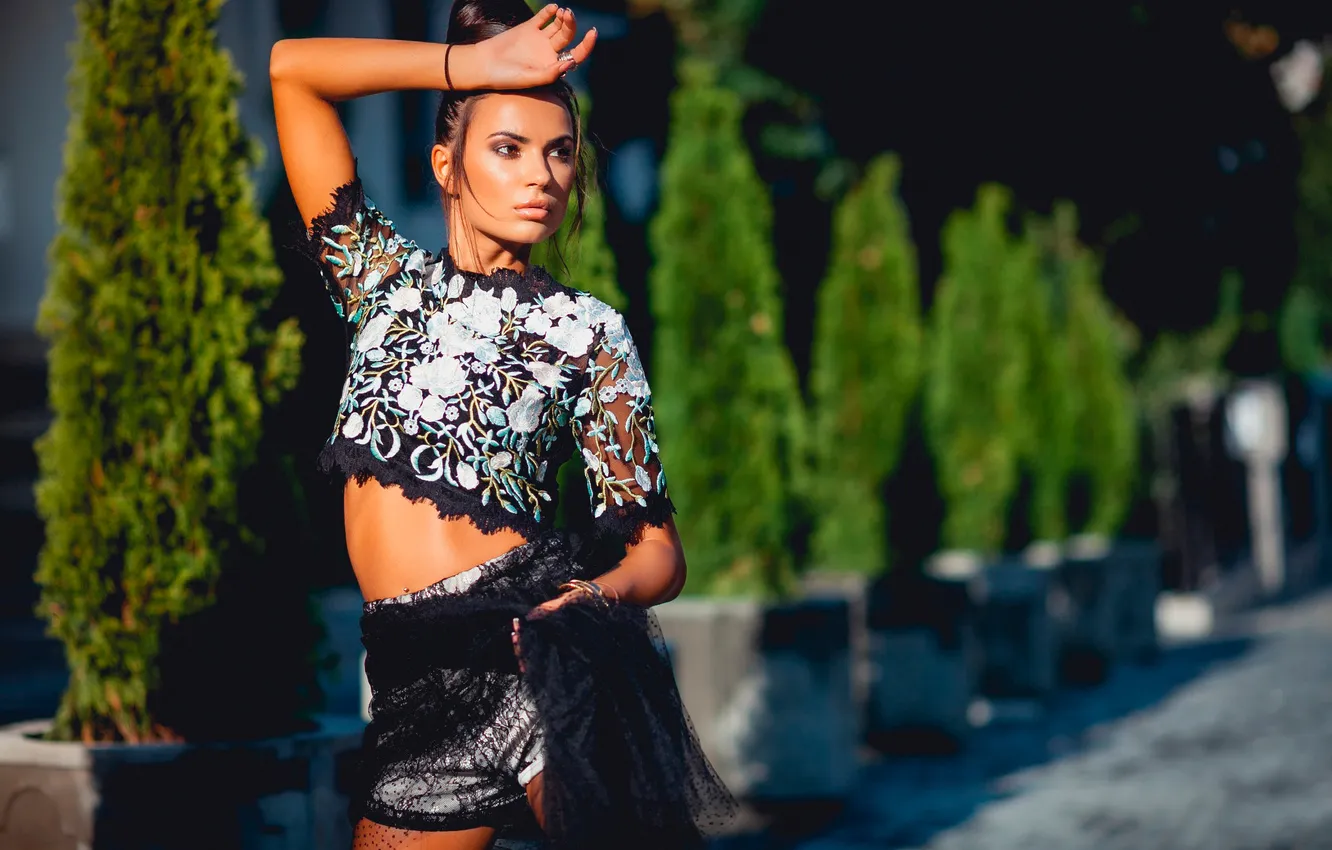 Photo wallpaper look, style, portrait, tan, makeup, Olya