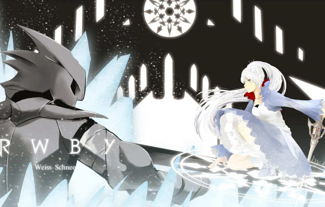 Photo wallpaper girl, sword, armor, White Snow, RWBY
