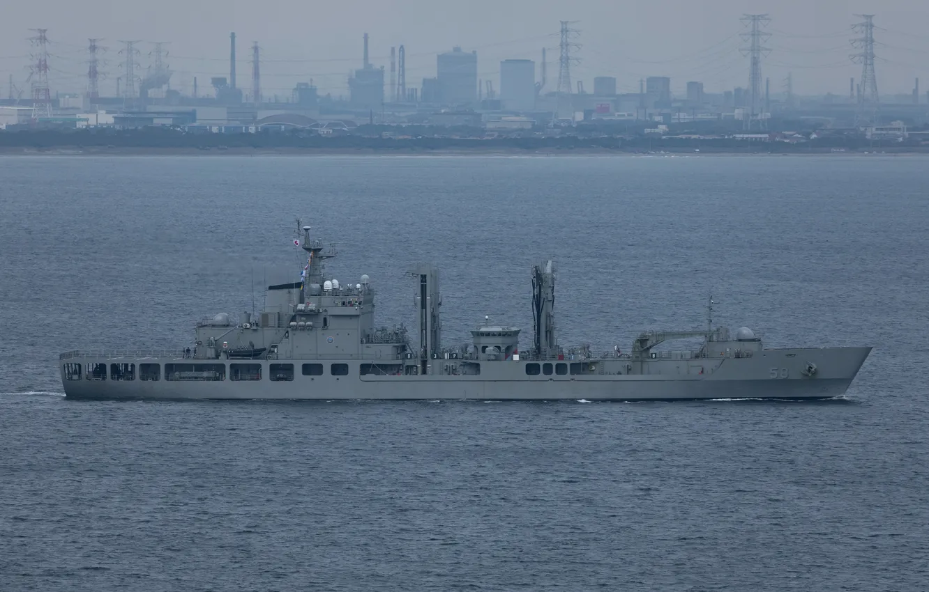 Photo wallpaper security ship, Republic of Korea Navy, ROKS Daecheong, AOE-58