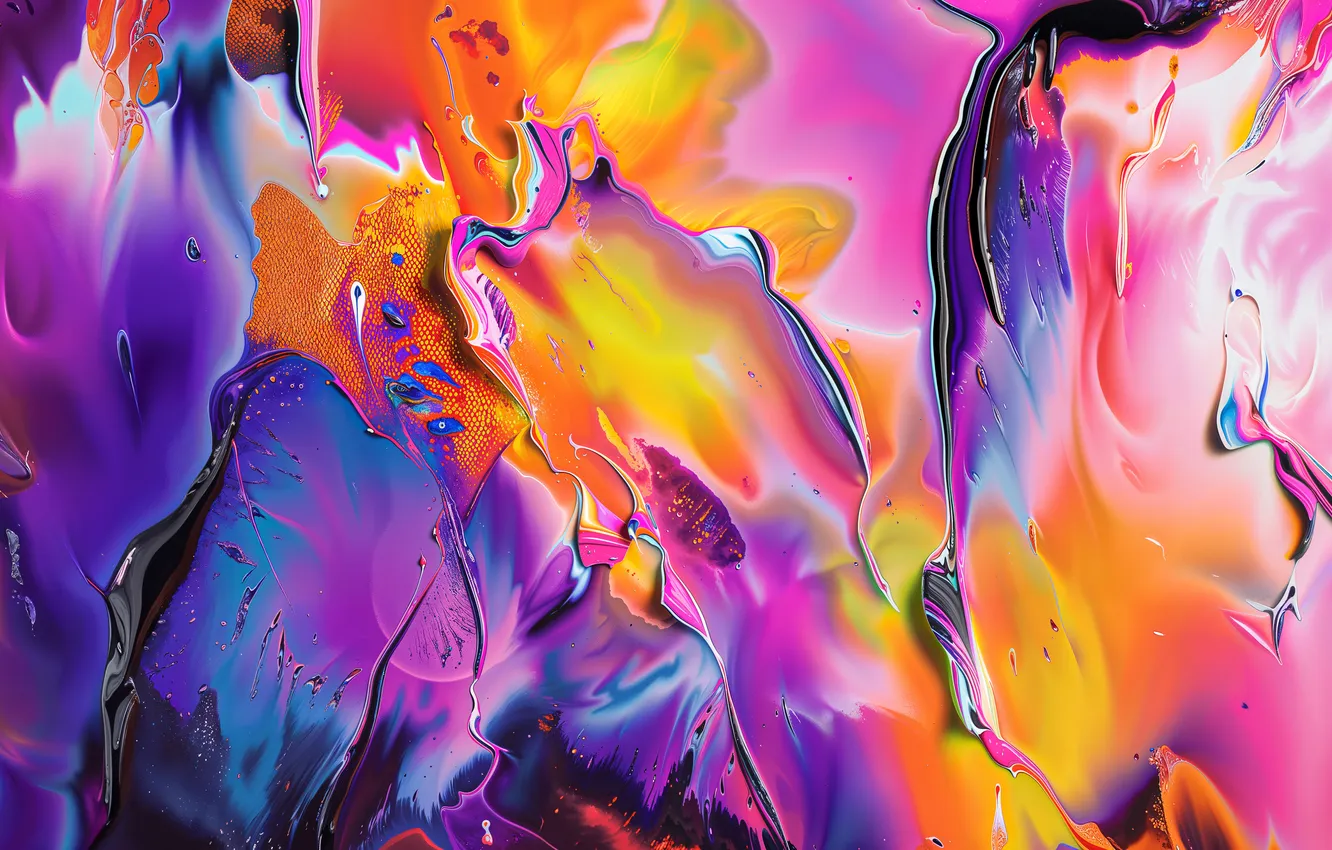 Photo wallpaper abstract, digital art, multicolor, Fluid art
