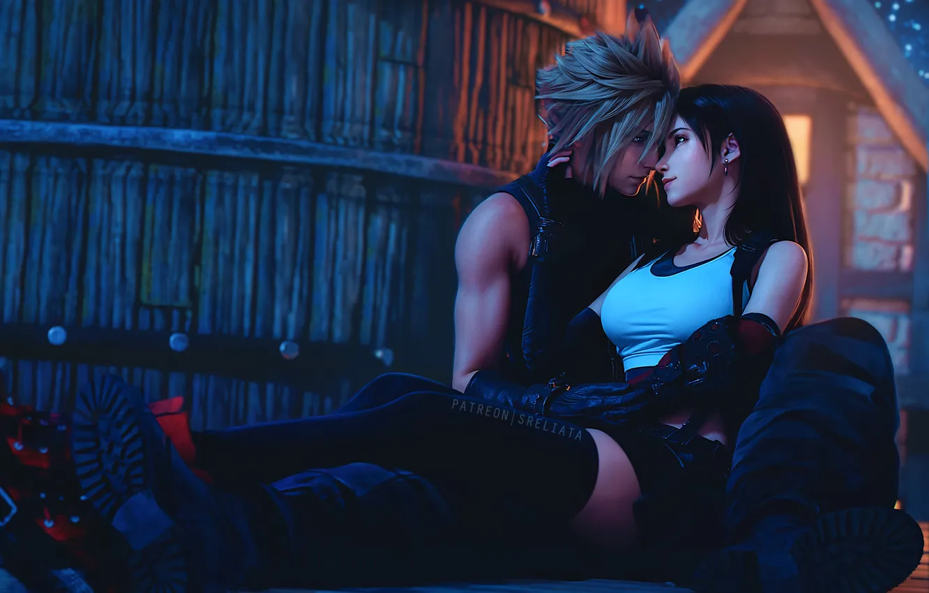Photo wallpaper Final Fantasy 7, cloud, Tifa Lockhart