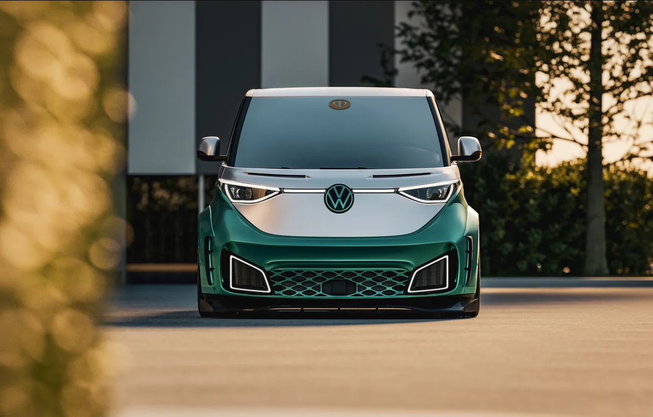 Photo wallpaper Volkswagen, front view, Front, Carbon Fiber, Tuning Car, Rostislav Prokop, ID Buzz, Germany Car