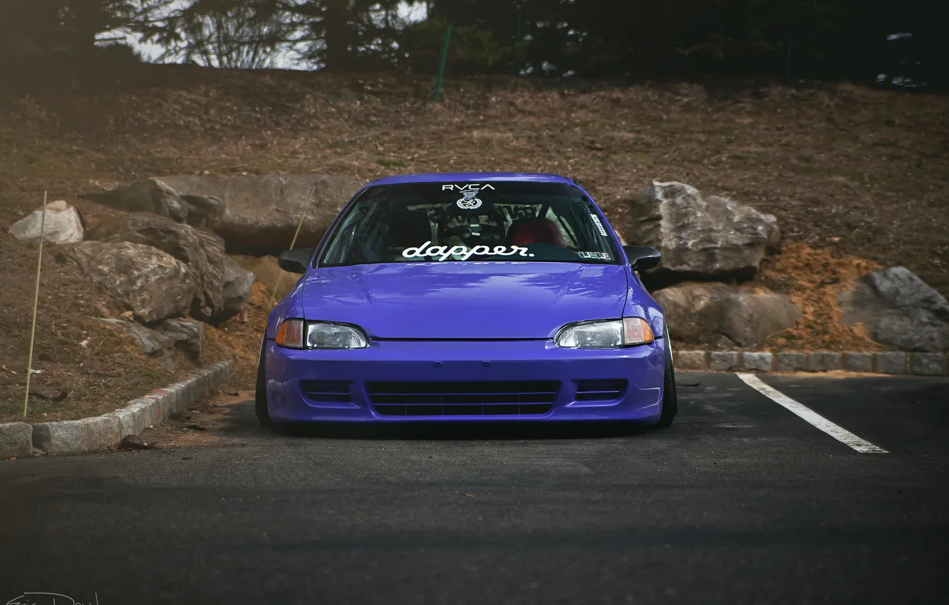 Photo wallpaper purple, Honda Civic, civici, stance. Honda