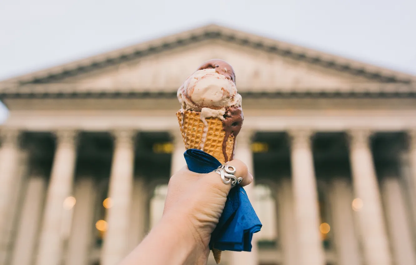 Photo wallpaper ice cream, horn, chocolate