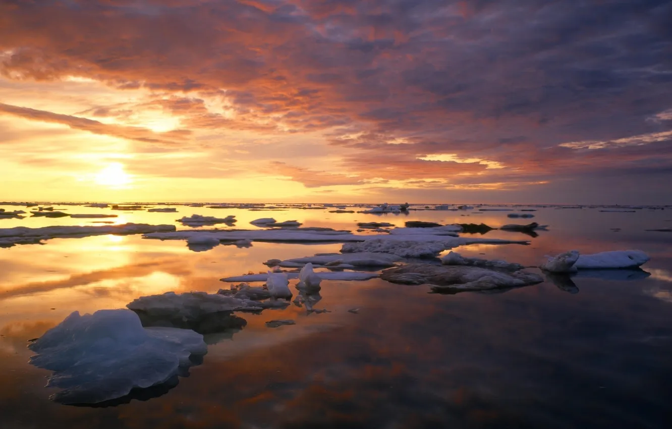 Photo wallpaper the sky, the sun, clouds, rays, nature, paint, color, horizon