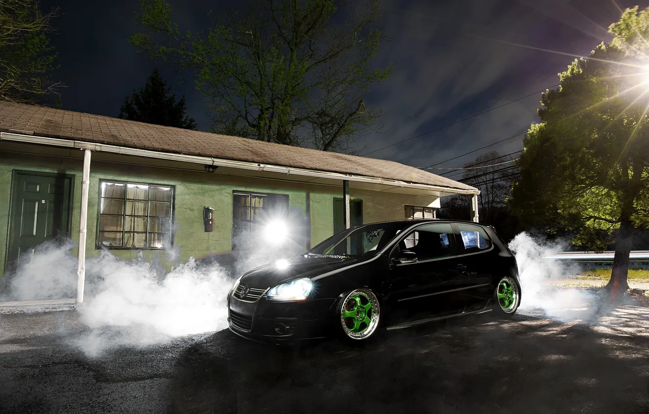 Photo wallpaper black, tuning, Golf, golf, GTI, Volkswagen, volkawagen