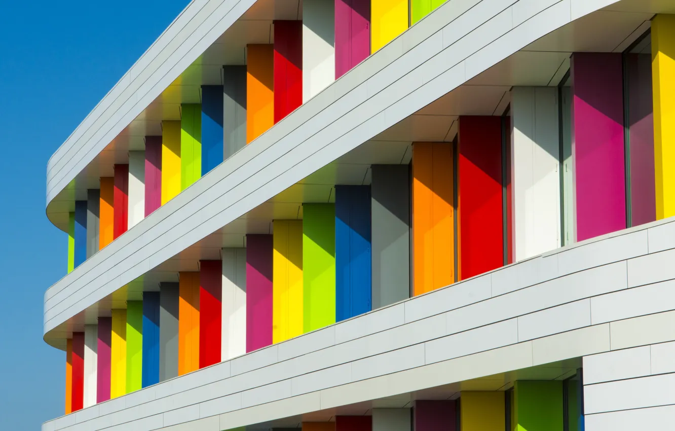 Photo wallpaper the sky, paint, home, texture, balcony, facade